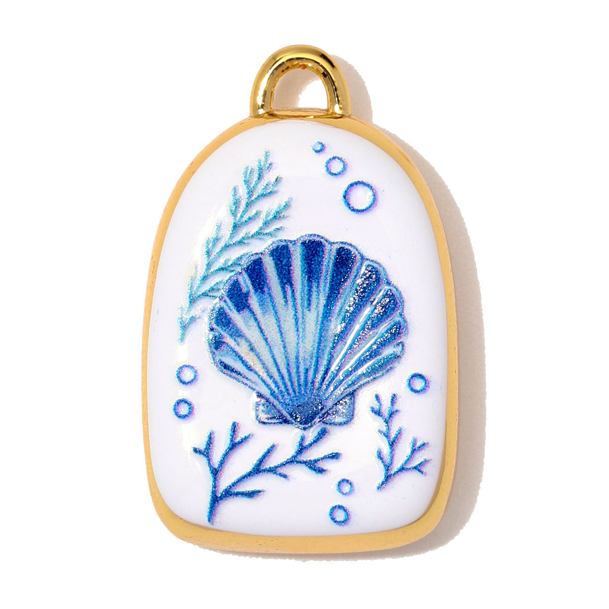 6pcs/Lot Copper Enamel Turtle Starfish Shell DIY Charms Horseshoe Compass Necklace Pendants Woman Anchor Jewelry Wholesale