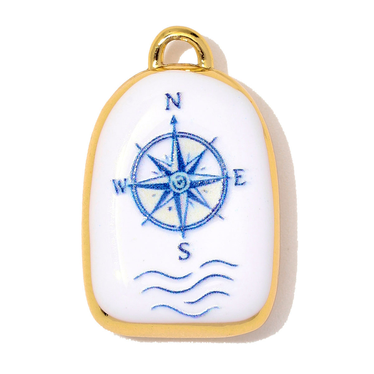 6pcs/Lot Copper Enamel Turtle Starfish Shell DIY Charms Horseshoe Compass Necklace Pendants Woman Anchor Jewelry Wholesale