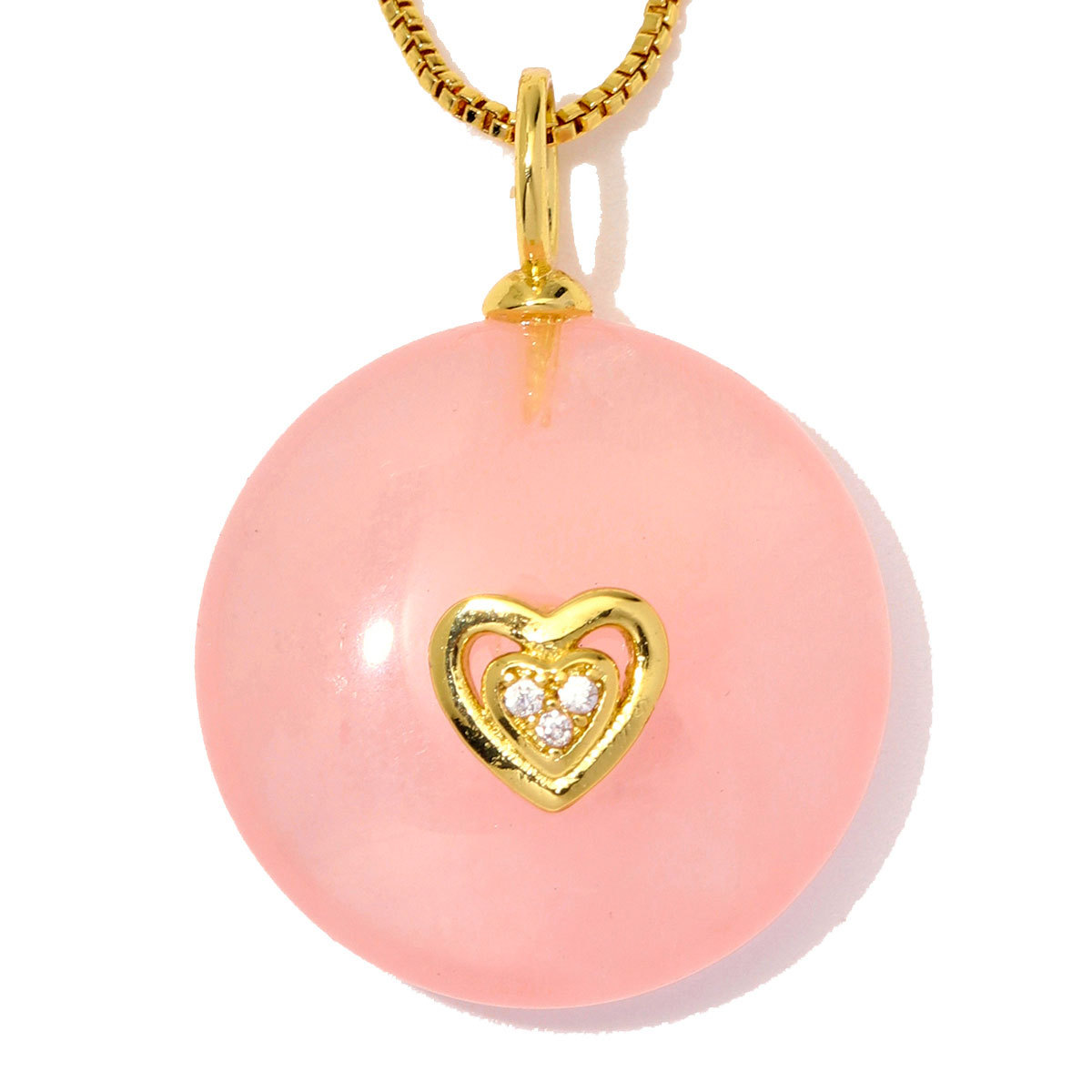 6pcs/Lot Copper Zircon Love Heart Star DIY Charms Natural Stone Round Necklace Pendants Woman Evil Eye Life Tree Jewelry Wholesale