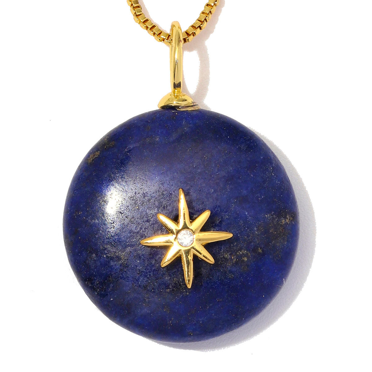 6pcs/Lot Copper Zircon Love Heart Star DIY Charms Natural Stone Round Necklace Pendants Woman Evil Eye Life Tree Jewelry Wholesale