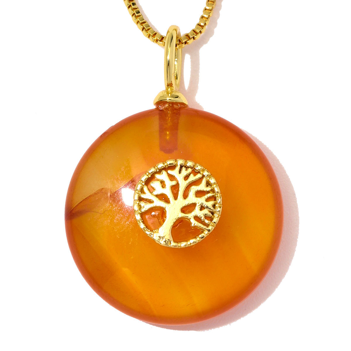 6pcs/Lot Copper Zircon Love Heart Star DIY Charms Natural Stone Round Necklace Pendants Woman Evil Eye Life Tree Jewelry Wholesale