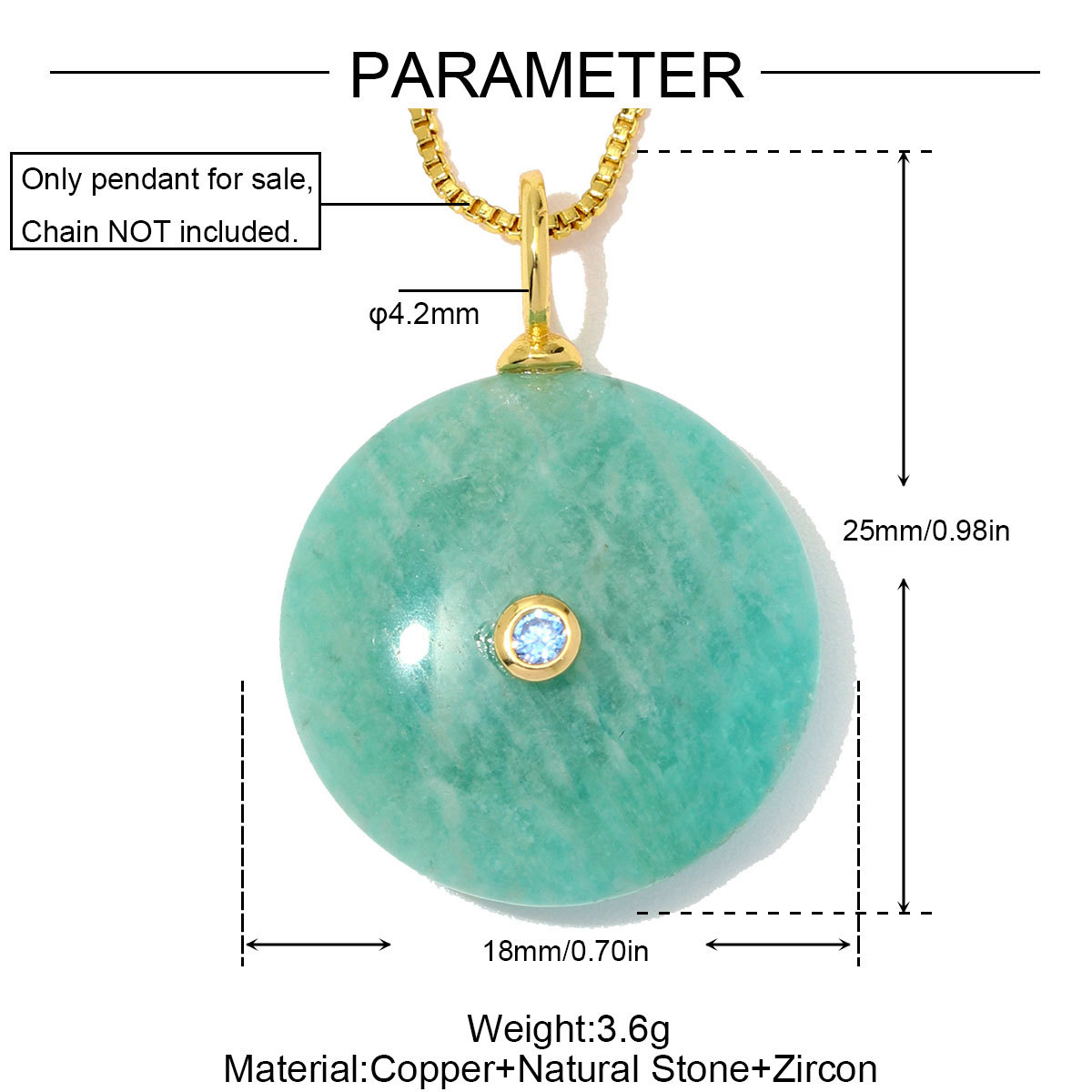 6pcs/Lot Copper Natural Amazonite Tiger Eye Stone DIY Charms Zircon Flower Heart Necklace Pendants Woman Waterdrop Jewelry Wholesale