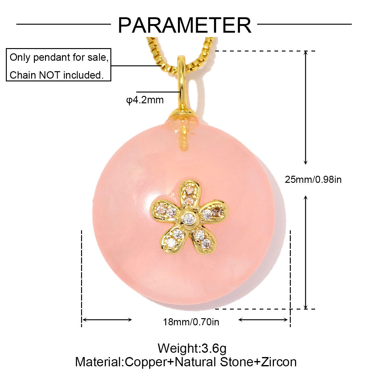 6pcs/Lot Copper Natural Amazonite Tiger Eye Stone DIY Charms Zircon Flower Heart Necklace Pendants Woman Waterdrop Jewelry Wholesale