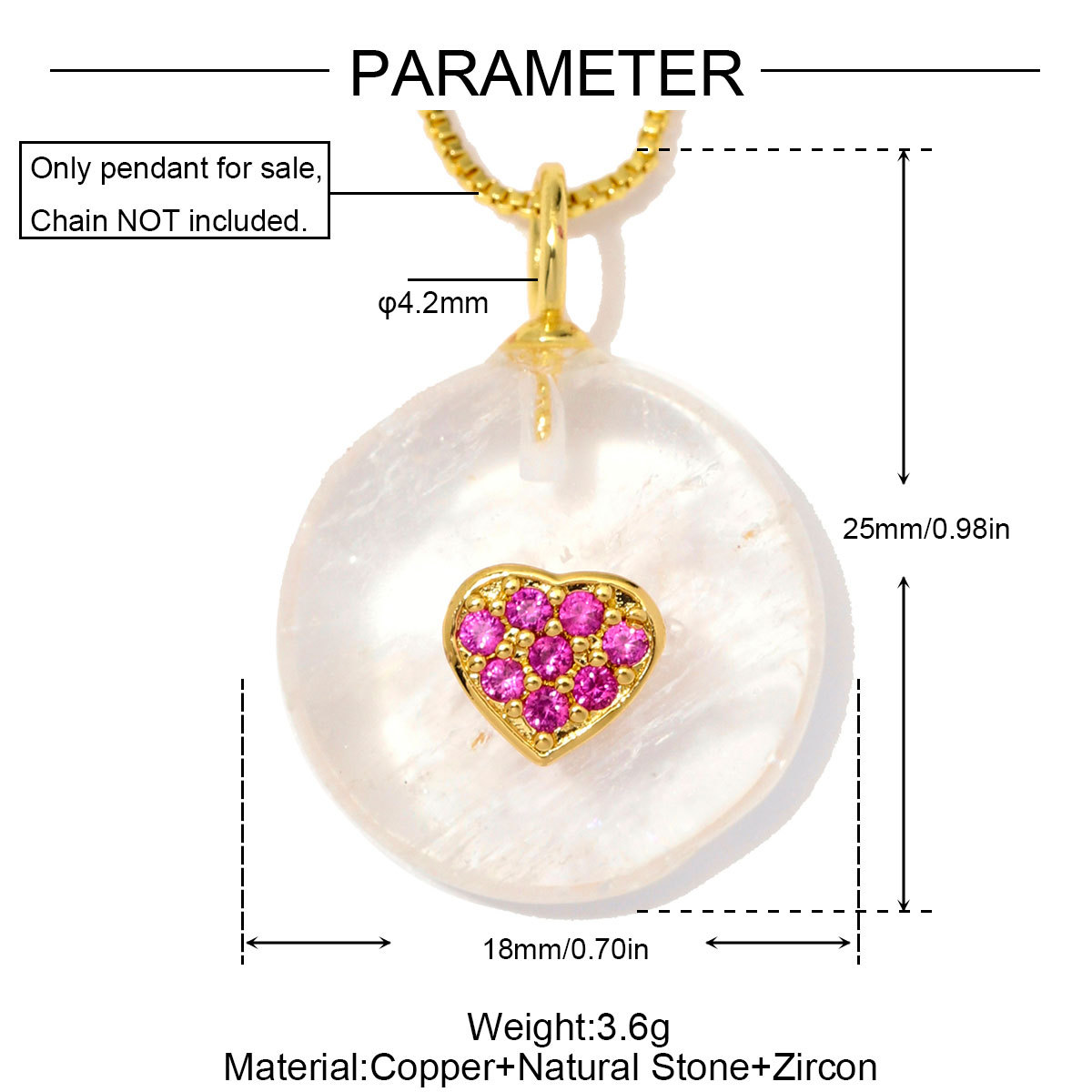 6pcs/Lot Copper Natural Amazonite Tiger Eye Stone DIY Charms Zircon Flower Heart Necklace Pendants Woman Waterdrop Jewelry Wholesale