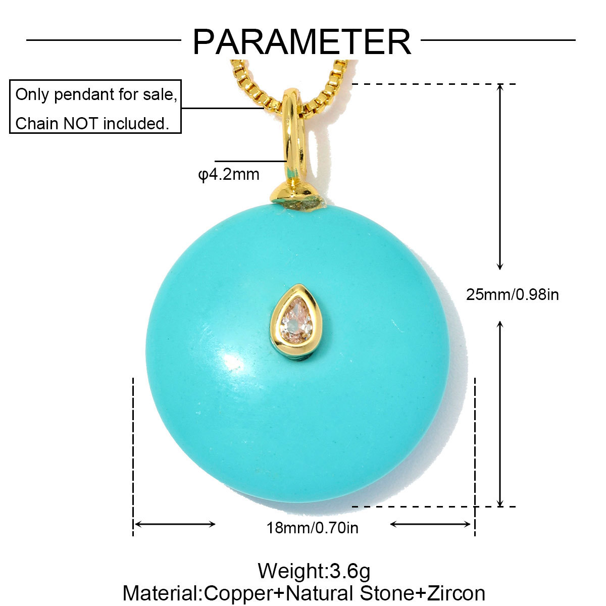 6pcs/Lot Copper Natural Amazonite Tiger Eye Stone DIY Charms Zircon Flower Heart Necklace Pendants Woman Waterdrop Jewelry Wholesale
