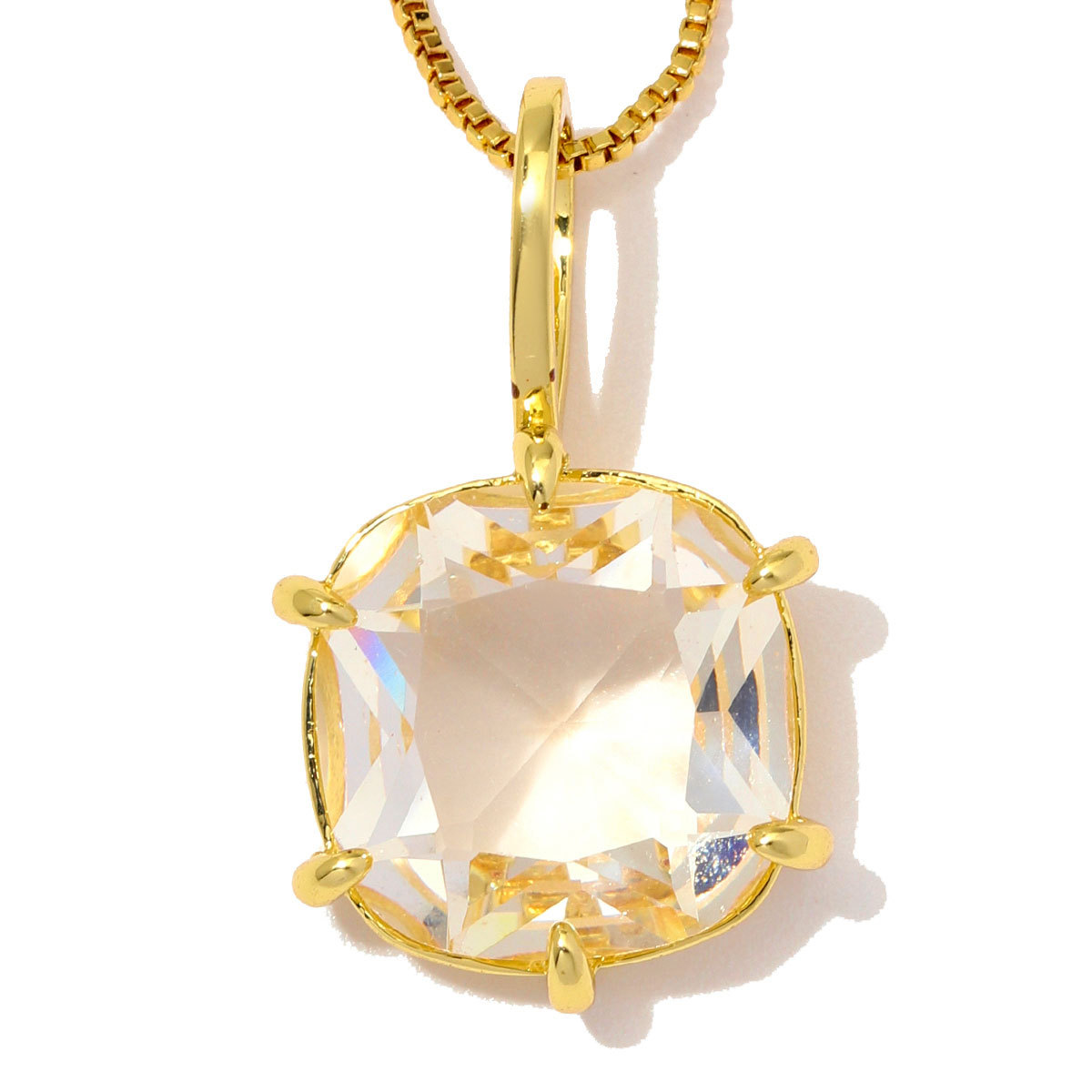 6pcs/Lot Luxury Copper Square Oval Glass Stone DIY Charms Waterdrop Necklace Pendants Woman Geometric Jewelry Wholesale