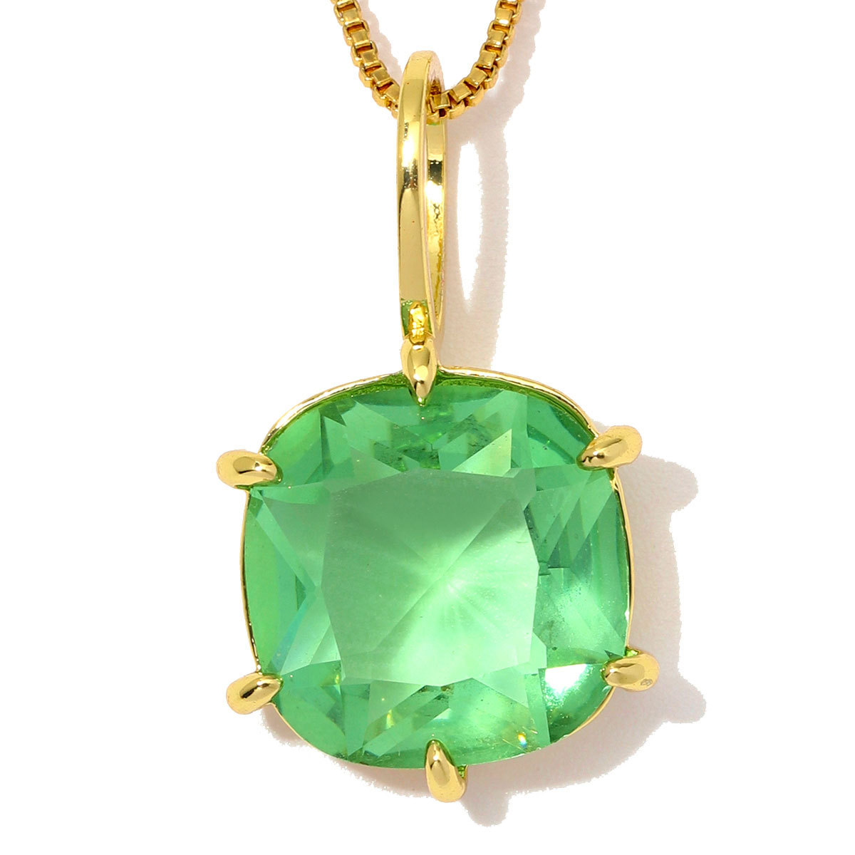 6pcs/Lot Luxury Copper Square Oval Glass Stone DIY Charms Waterdrop Necklace Pendants Woman Geometric Jewelry Wholesale