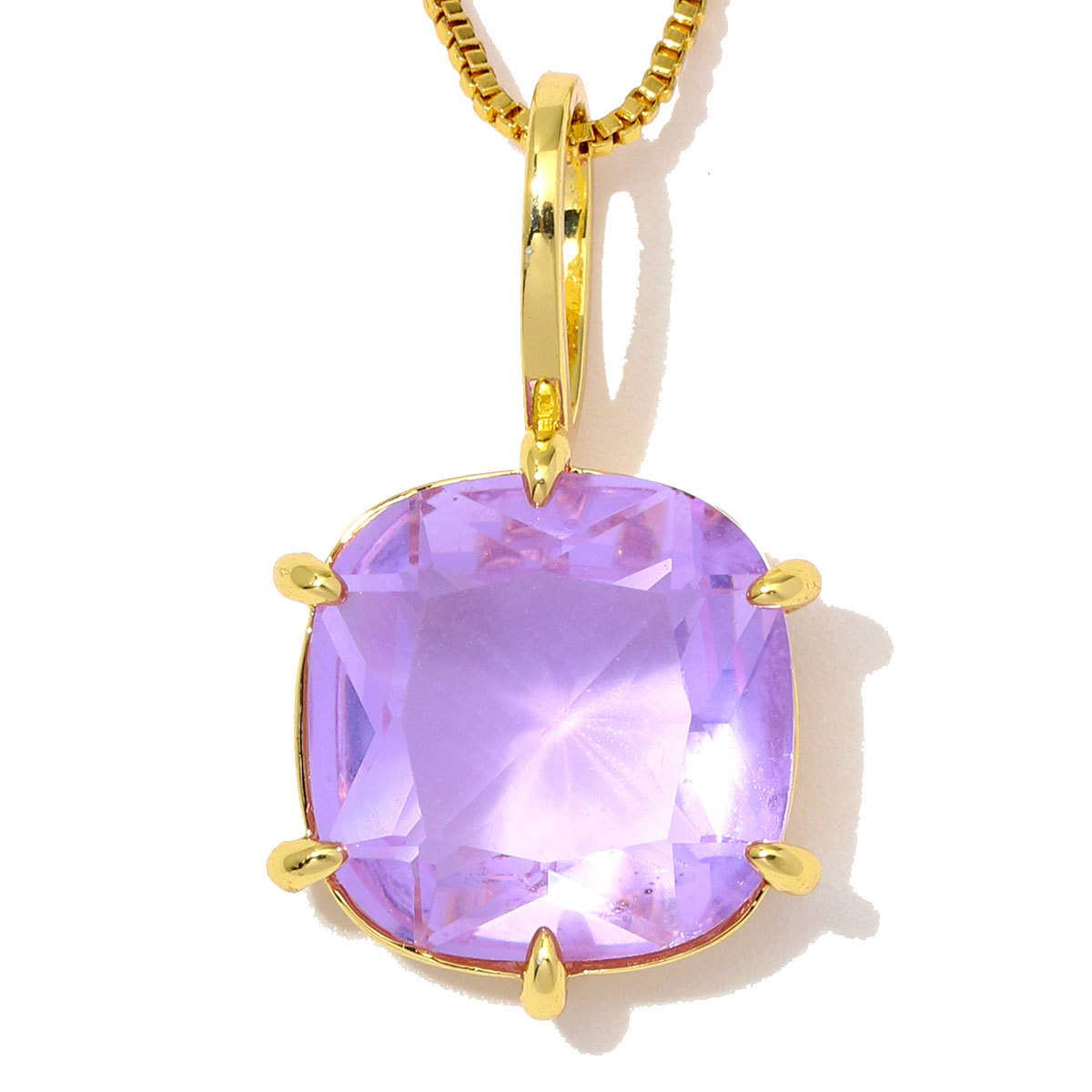 6pcs/Lot Luxury Copper Square Oval Glass Stone DIY Charms Waterdrop Necklace Pendants Woman Geometric Jewelry Wholesale