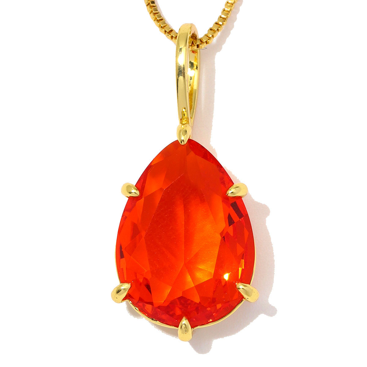 6pcs/Lot Luxury Copper Square Oval Glass Stone DIY Charms Waterdrop Necklace Pendants Woman Geometric Jewelry Wholesale