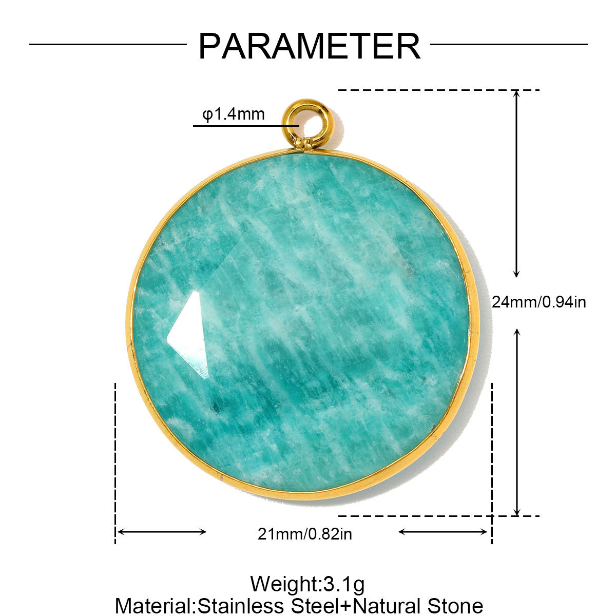 6pcs/Lot Stainless Steel Round Red Agate DIY Earring Charms Amethyst Natural Stone Necklace Pendants Woman Waterdrop Jewelry