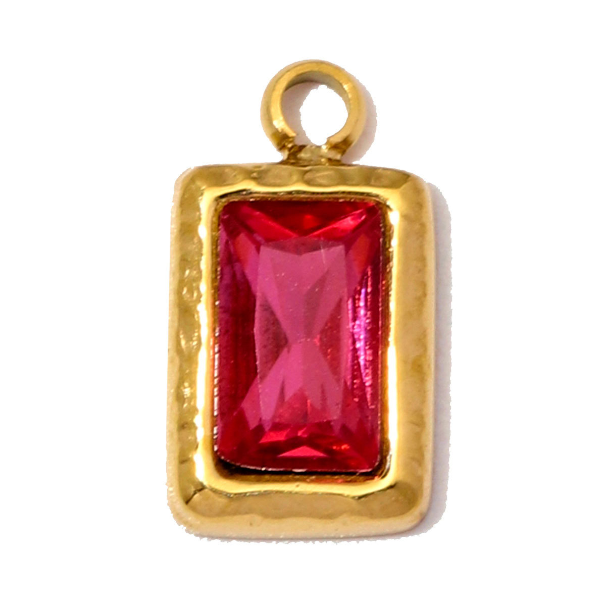 6pcs/Lot Stainless Steel Birthstones DIY Bracelet Charms Square Zircon Necklace Pendants Woman Birthday Earring Jewelry Wholesale