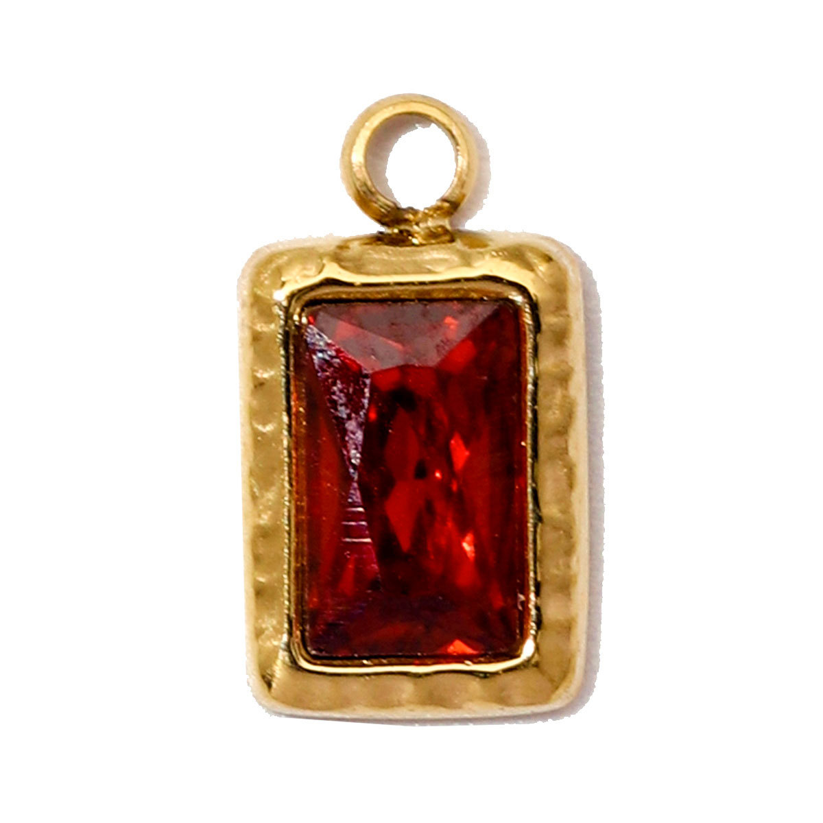 6pcs/Lot Stainless Steel Birthstones DIY Bracelet Charms Square Zircon Necklace Pendants Woman Birthday Earring Jewelry Wholesale