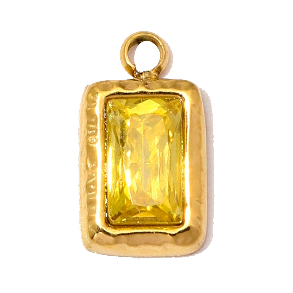 6pcs/Lot Stainless Steel Birthstones DIY Bracelet Charms Square Zircon Necklace Pendants Woman Birthday Earring Jewelry Wholesale