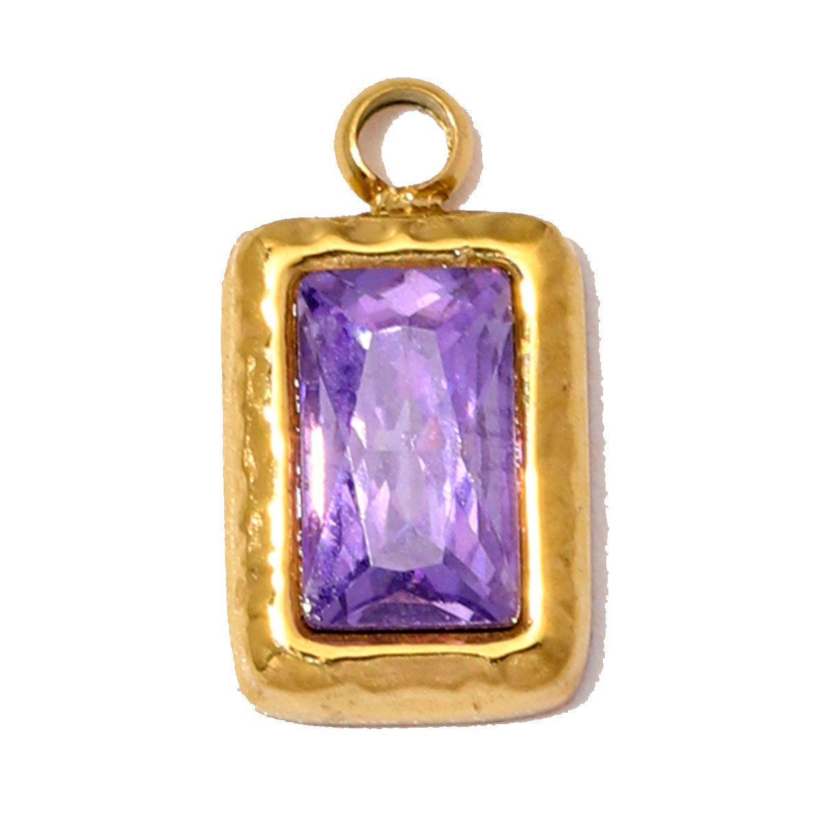 6pcs/Lot Stainless Steel Birthstones DIY Bracelet Charms Square Zircon Necklace Pendants Woman Birthday Earring Jewelry Wholesale