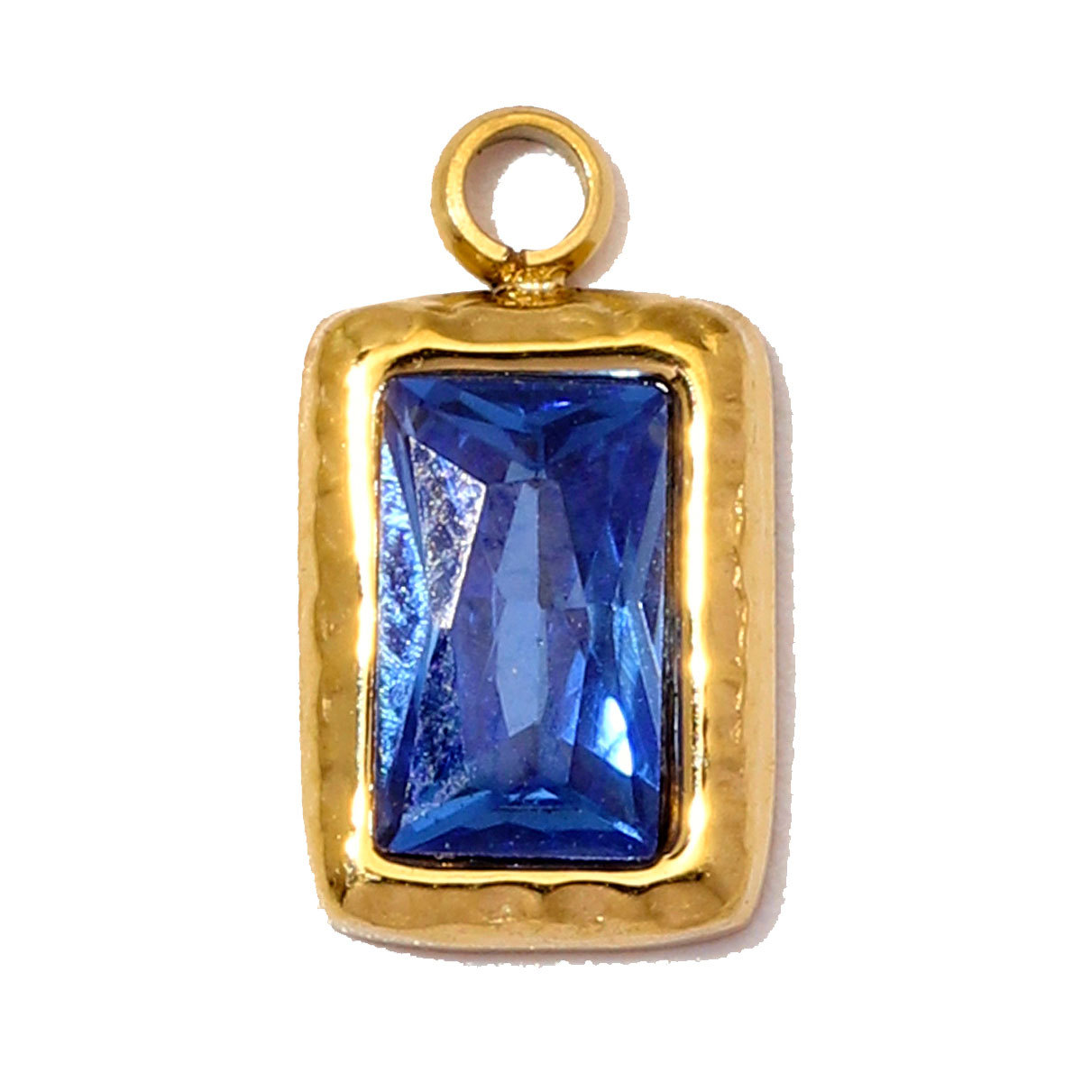 6pcs/Lot Stainless Steel Birthstones DIY Bracelet Charms Square Zircon Necklace Pendants Woman Birthday Earring Jewelry Wholesale