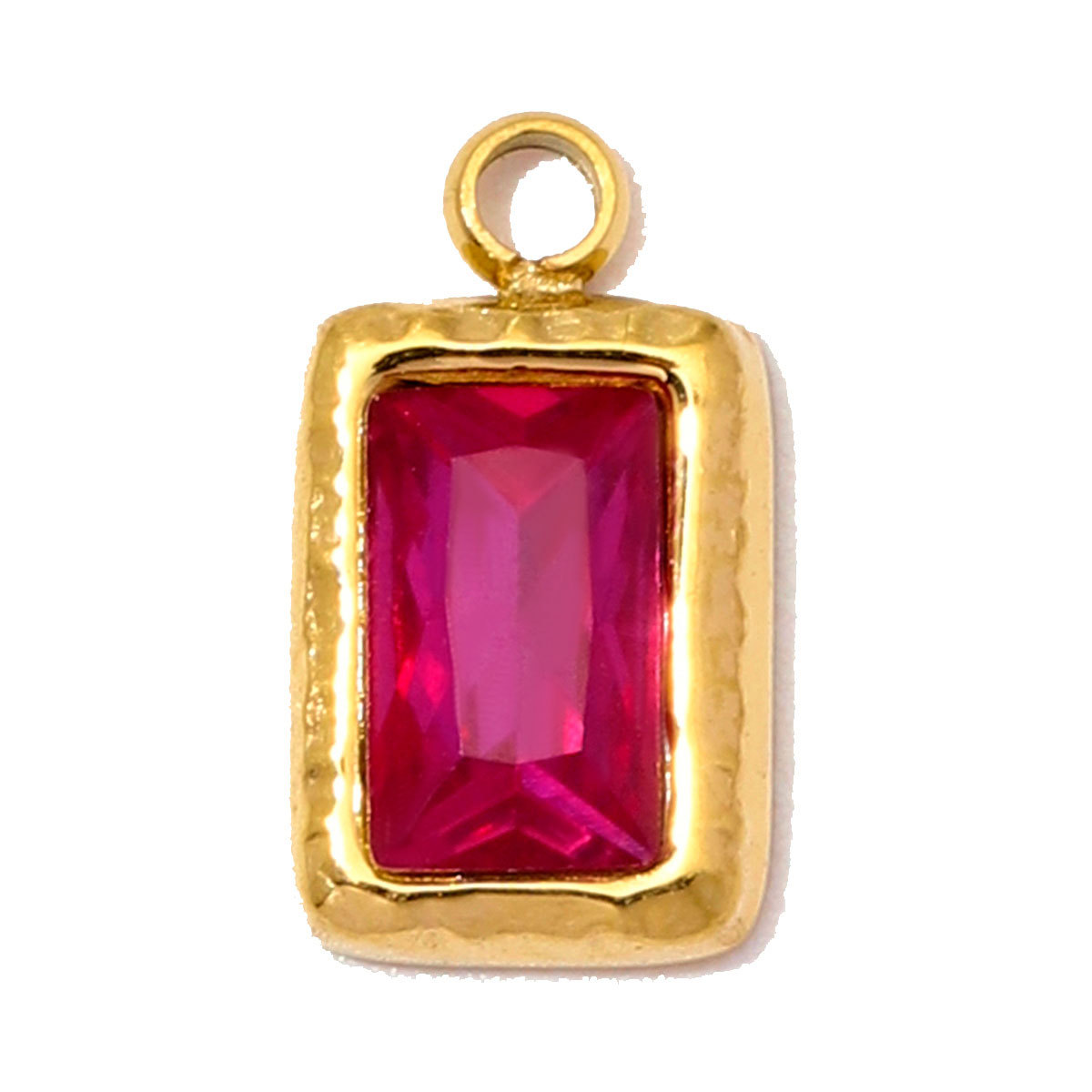 6pcs/Lot Stainless Steel Birthstones DIY Bracelet Charms Square Zircon Necklace Pendants Woman Birthday Earring Jewelry Wholesale