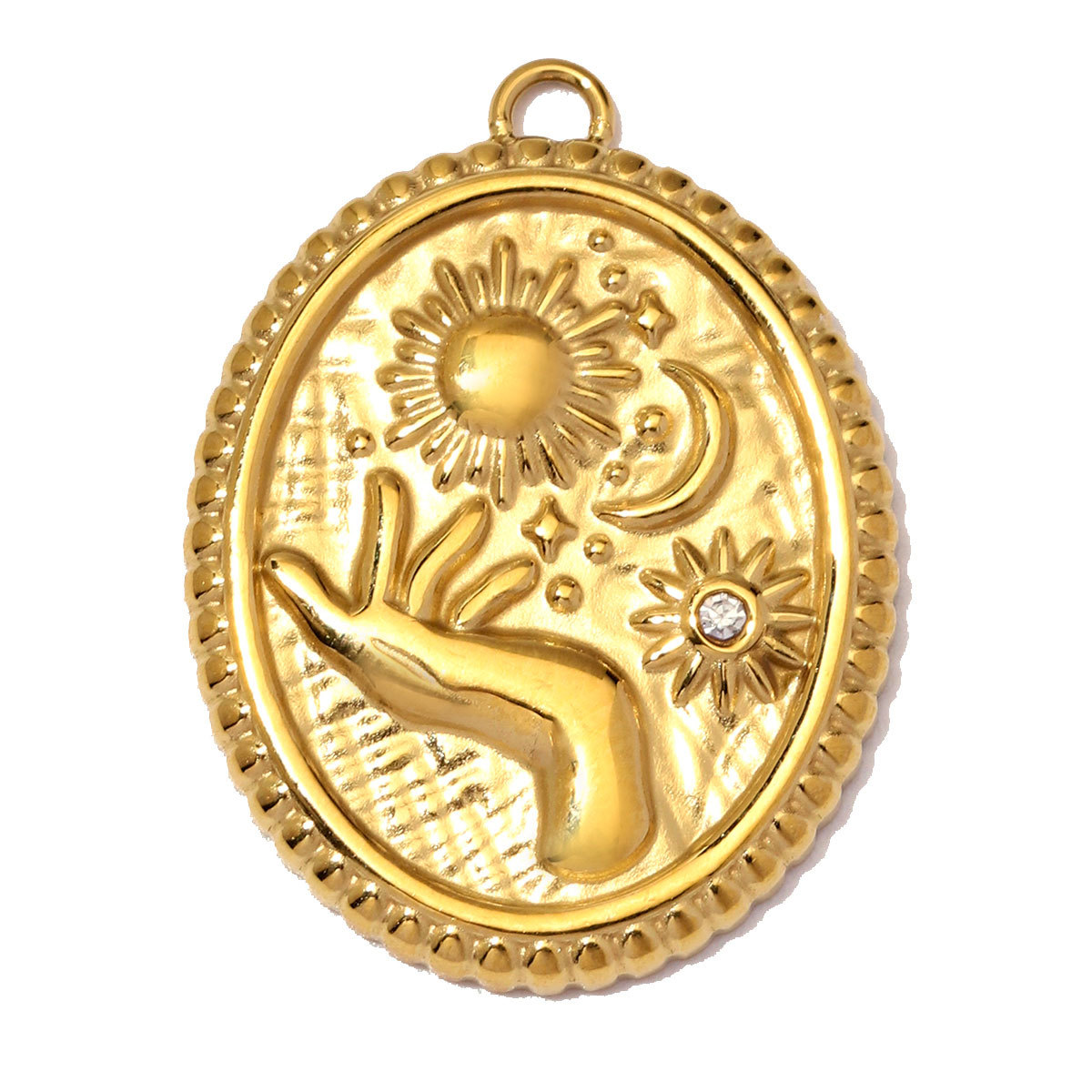 6pcs/Lot Retro Stainless Steel ABS Pearl Rose DIY Charm Dog Sun Hand Necklace Pendants Woman Enamel Strawberry Jewelry Wholesale