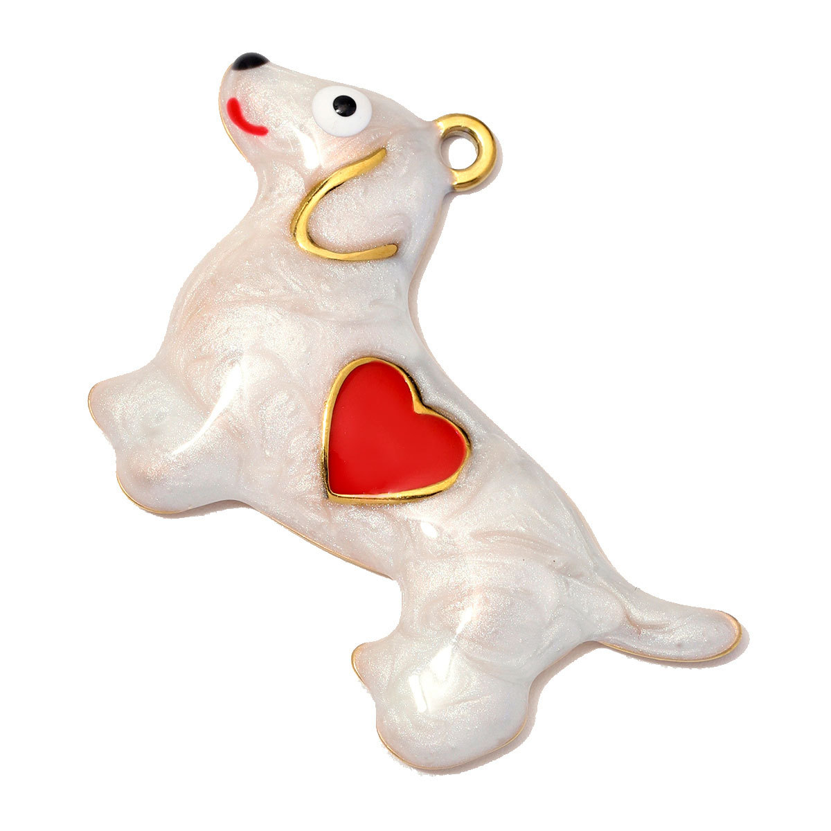 6pcs/Lot Stainless Steel Enamel Labrador Dachshund DIY Charm Bulldog Golden Retriever Necklace Pendant Woman Dog Jewelry Wholesale