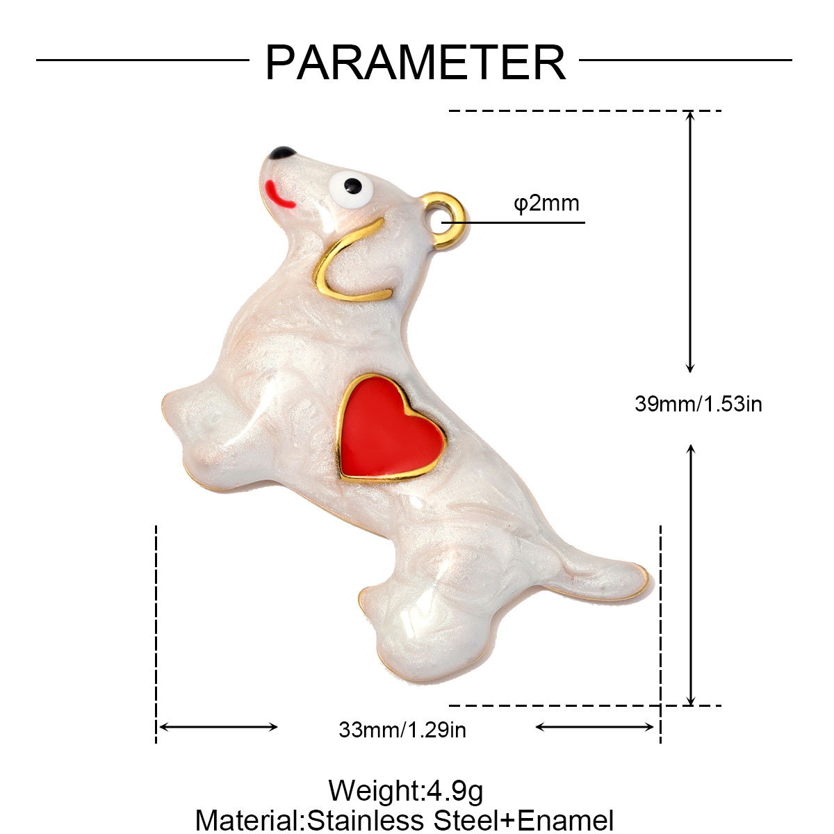 6pcs/Lot Stainless Steel Enamel Labrador Dachshund DIY Charm Bulldog Golden Retriever Necklace Pendant Woman Dog Jewelry Wholesale