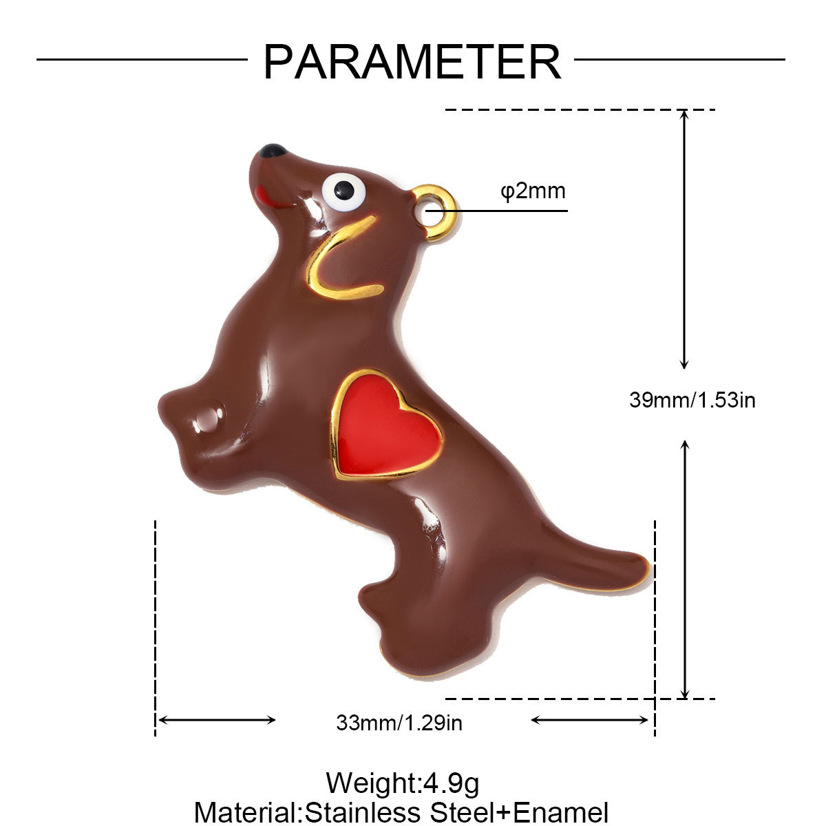 6pcs/Lot Stainless Steel Enamel Labrador Dachshund DIY Charm Bulldog Golden Retriever Necklace Pendant Woman Dog Jewelry Wholesale