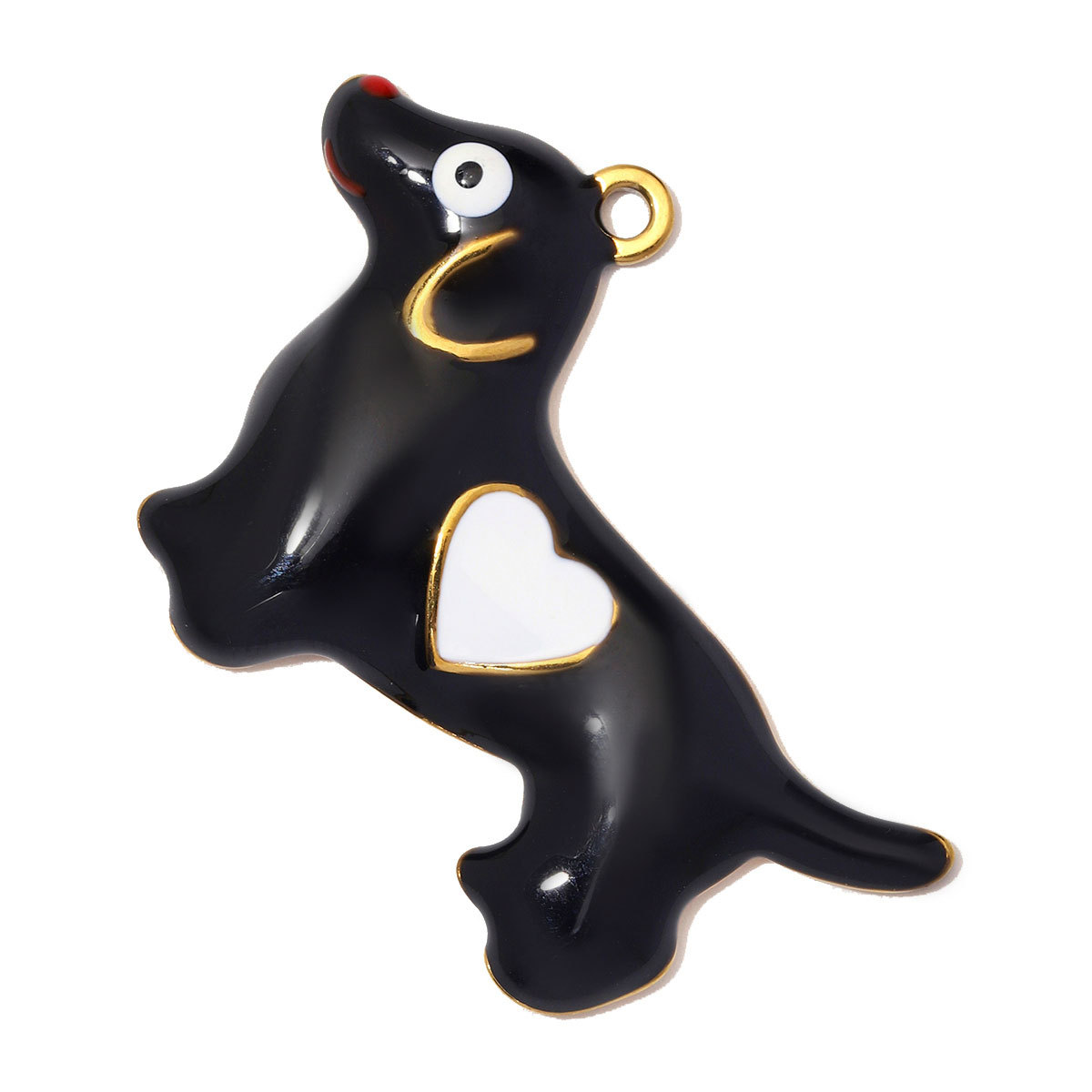 6pcs/Lot Stainless Steel Enamel Labrador Dachshund DIY Charm Bulldog Golden Retriever Necklace Pendant Woman Dog Jewelry Wholesale