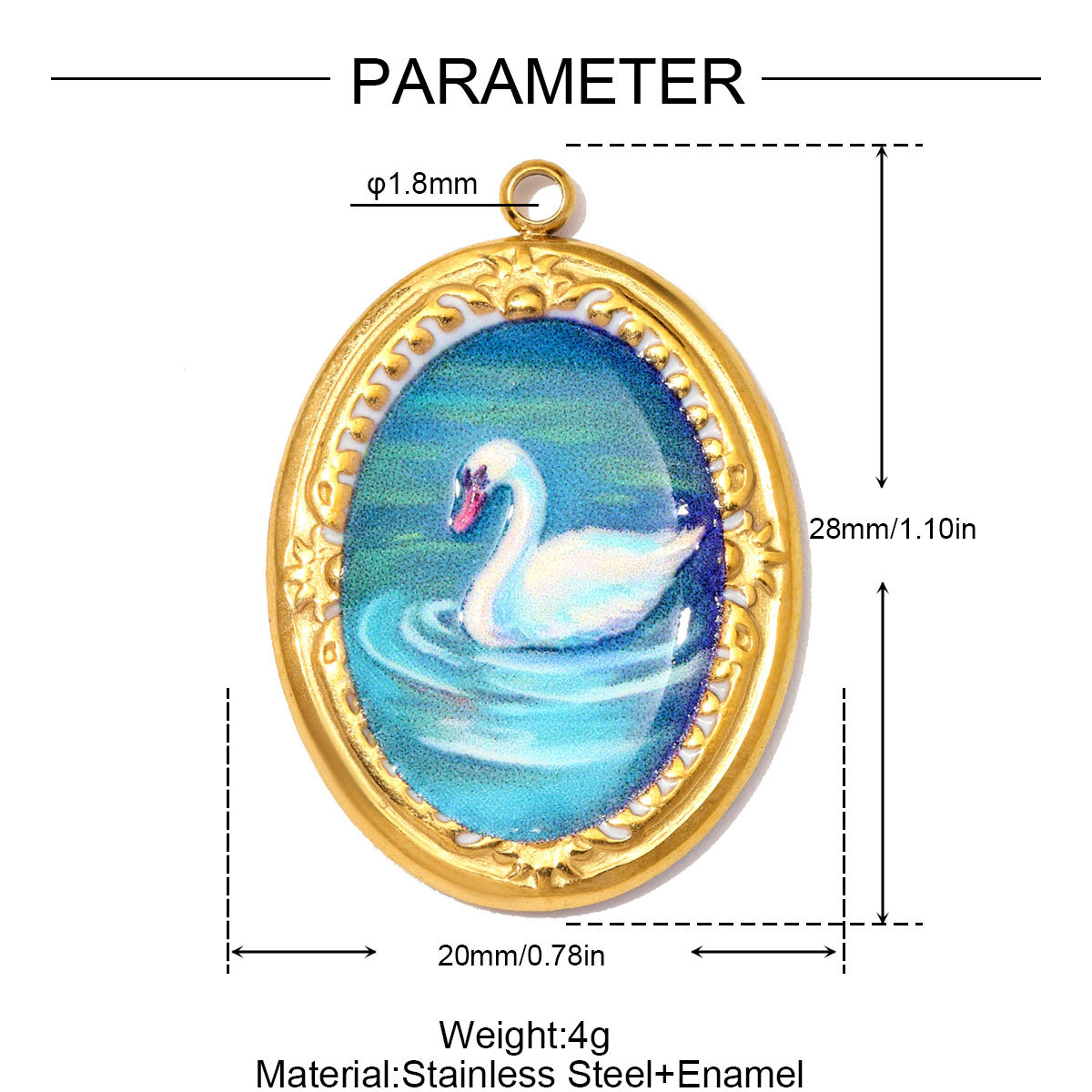 6pcs/Lot Stainless Steel Enamel Cat Swan DIY Earring Charms Sun Swimwear Necklace Pendants Woman Sail Boat Cup Jewelry Wholesale