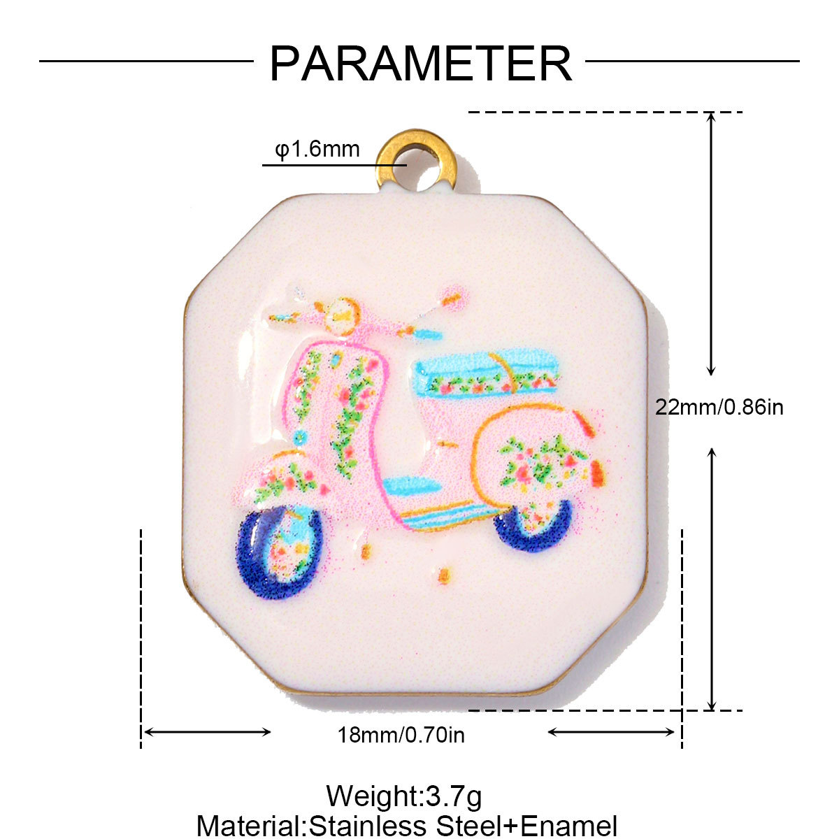 6pcs/Lot Stainless Steel Enamel Cat Swan DIY Earring Charms Sun Swimwear Necklace Pendants Woman Sail Boat Cup Jewelry Wholesale