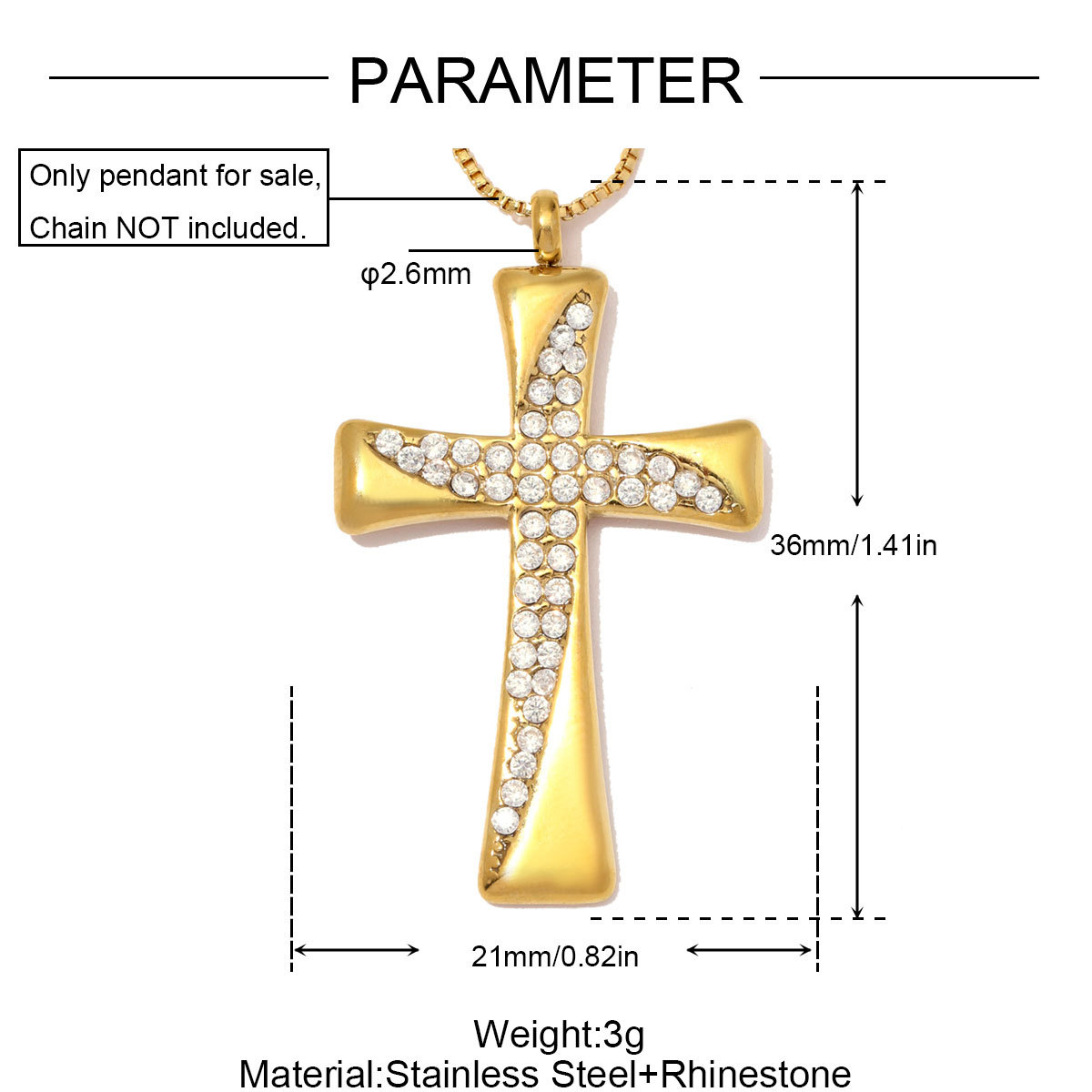 6pcs/Lot Stainless Steel Rhinestone Cross DIY Charms Glass Stone Butterfly Flower Necklace Pendants Woman Gift Box Jewelry Wholesale