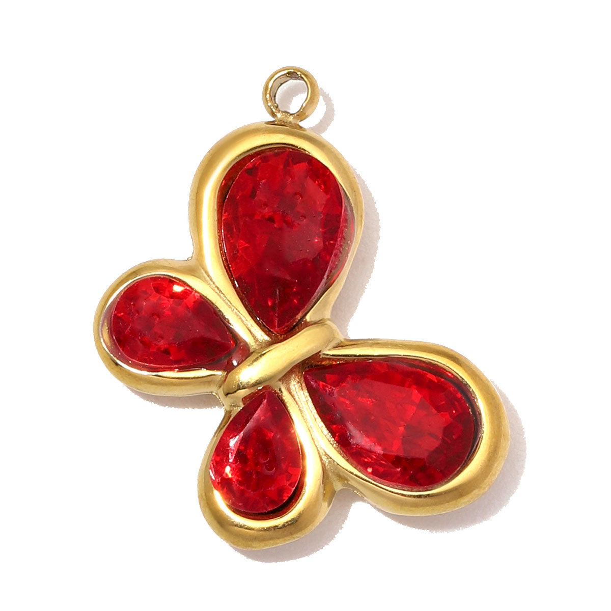 6pcs/Lot Stainless Steel Rhinestone Cross DIY Charms Glass Stone Butterfly Flower Necklace Pendants Woman Gift Box Jewelry Wholesale