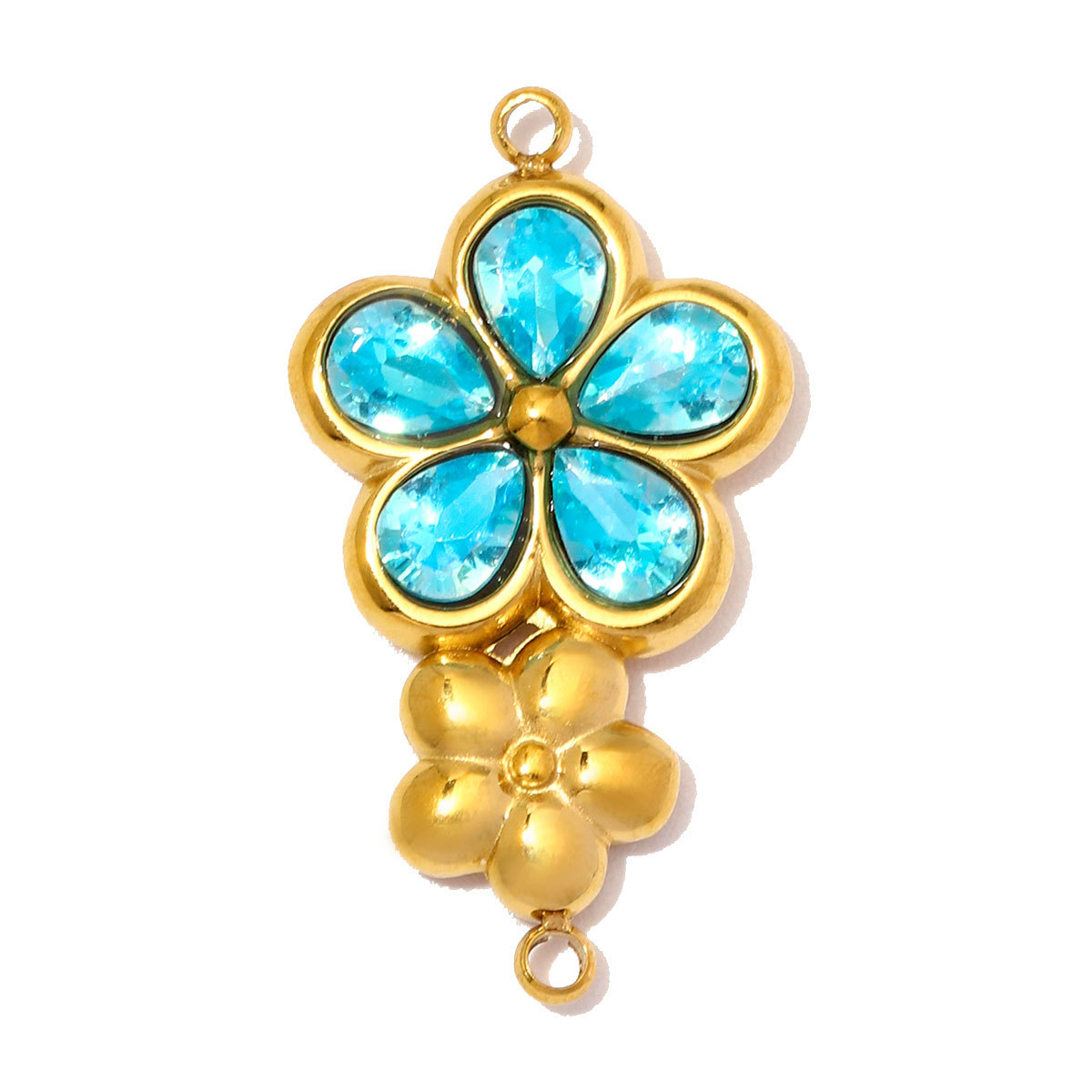 6pcs/Lot Stainless Steel Rhinestone Cross DIY Charms Glass Stone Butterfly Flower Necklace Pendants Woman Gift Box Jewelry Wholesale