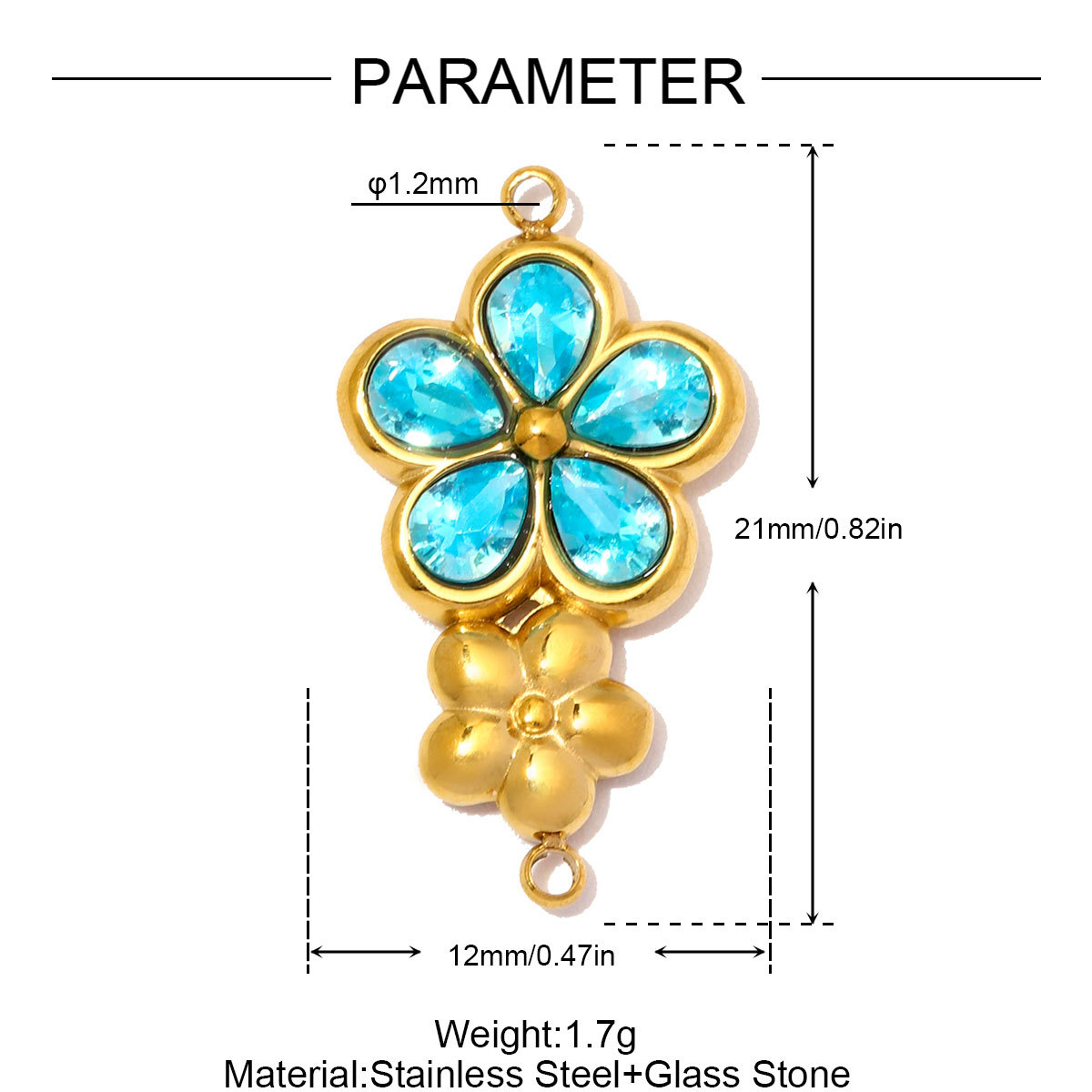 6pcs/Lot Stainless Steel Rhinestone Cross DIY Charms Glass Stone Butterfly Flower Necklace Pendants Woman Gift Box Jewelry Wholesale