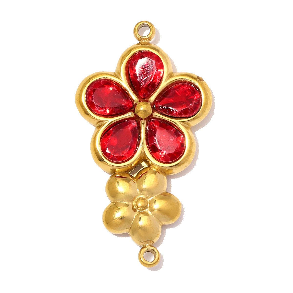 6pcs/Lot Stainless Steel Rhinestone Cross DIY Charms Glass Stone Butterfly Flower Necklace Pendants Woman Gift Box Jewelry Wholesale