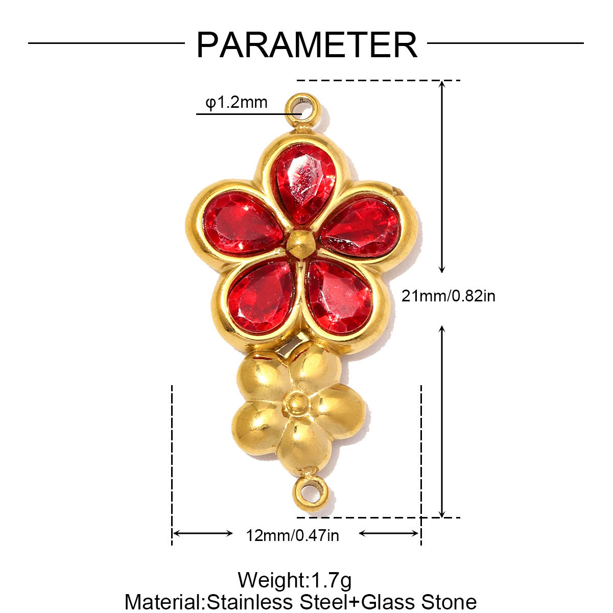 6pcs/Lot Stainless Steel Rhinestone Cross DIY Charms Glass Stone Butterfly Flower Necklace Pendants Woman Gift Box Jewelry Wholesale