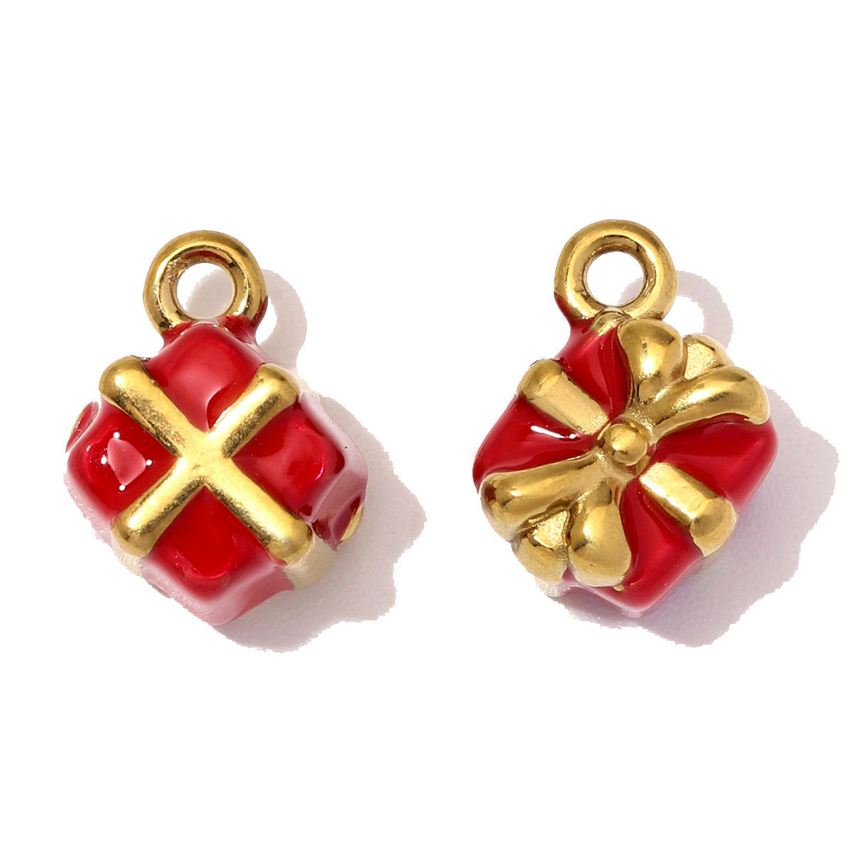 6pcs/Lot Stainless Steel Rhinestone Cross DIY Charms Glass Stone Butterfly Flower Necklace Pendants Woman Gift Box Jewelry Wholesale