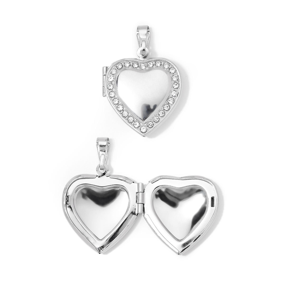 3pcs/Lot Stainless Steel Mirror Polish Love Heart Locket Pendant for Women Family Image Necklace Personalized Anniversary Gifts