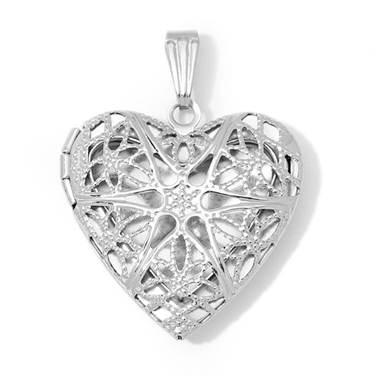 3pcs/Lot Stainless Steel Mirror Polish Love Heart Locket Pendant for Women Family Image Necklace Personalized Anniversary Gifts