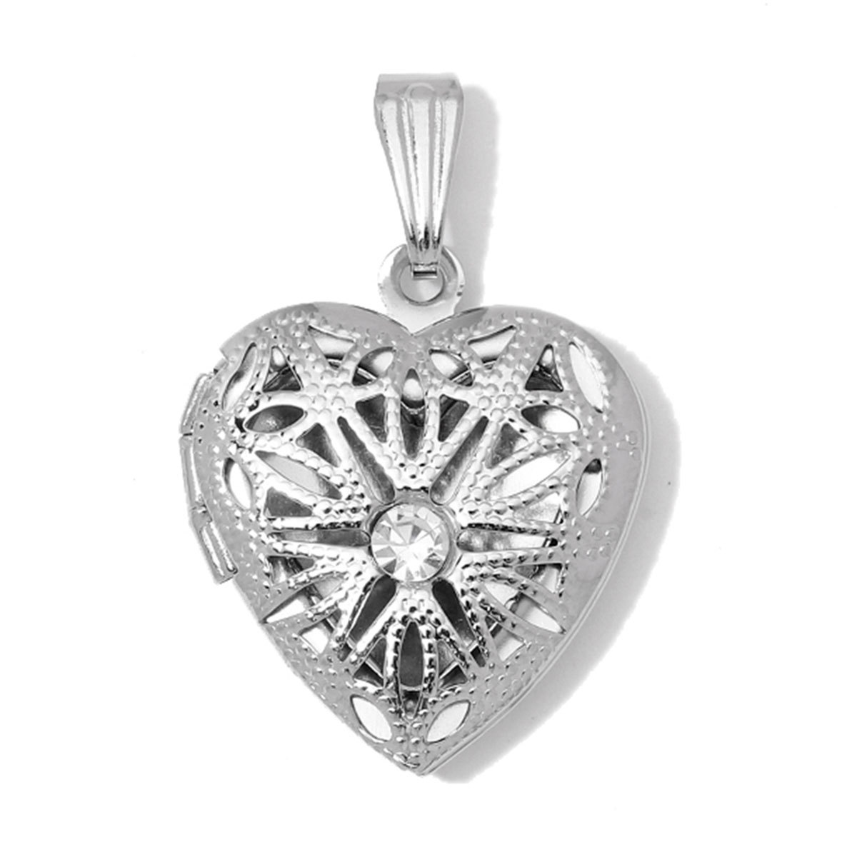 6pcs/Lot Stainless Steel Mirror Polish Love Heart Locket Pendant for Women Family Image Necklace Personalized Anniversary Gifts