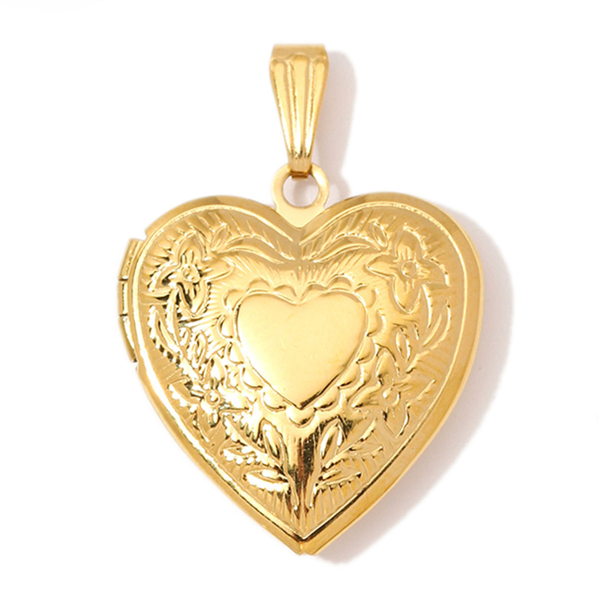 6pcs/Lot Wholesale Stainless Steel Hollow Heart Locket Charm Rhinestone Love Picture Box Necklace Pendant Woman Special Gift Jewelry