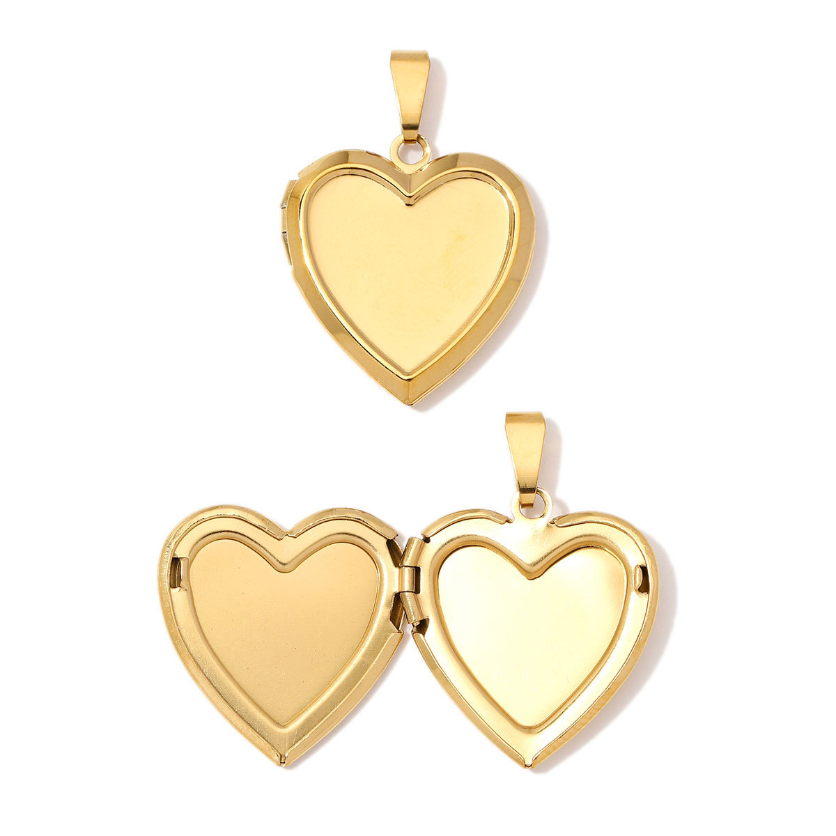 6pcs/Lot Wholesale Stainless Steel Hollow Heart Locket Charm Rhinestone Love Picture Box Necklace Pendant Woman Special Gift Jewelry