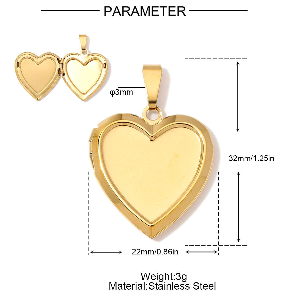 6pcs/Lot Wholesale Stainless Steel Hollow Heart Locket Charm Rhinestone Love Picture Box Necklace Pendant Woman Special Gift Jewelry