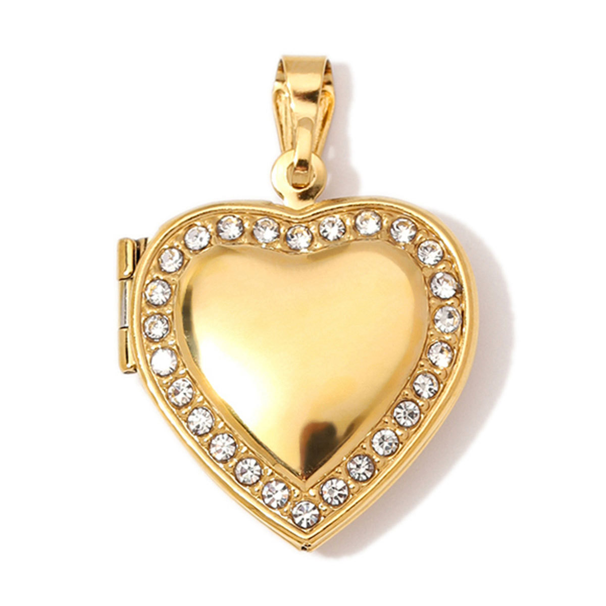 6pcs/Lot Wholesale Stainless Steel Hollow Heart Locket Charm Rhinestone Love Picture Box Necklace Pendant Woman Special Gift Jewelry