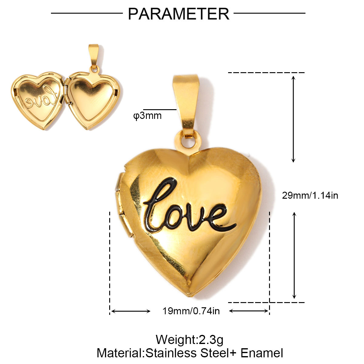 6pcs/Lot Wholesale Stainless Steel Hollow Heart Locket Charm Rhinestone Love Picture Box Necklace Pendant Woman Special Gift Jewelry