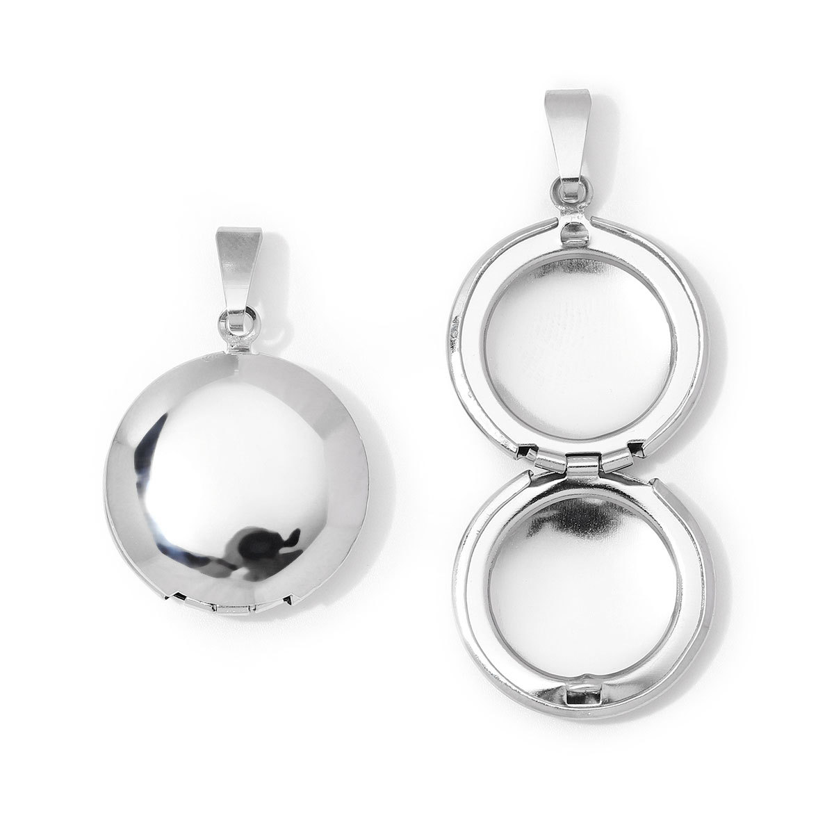 6pcs/Lot Wholesale Stainless Steel Round Oval Locket Picture Charm Rhinestone Love Heart Necklace Pendant Woman Special Gift Jewelry