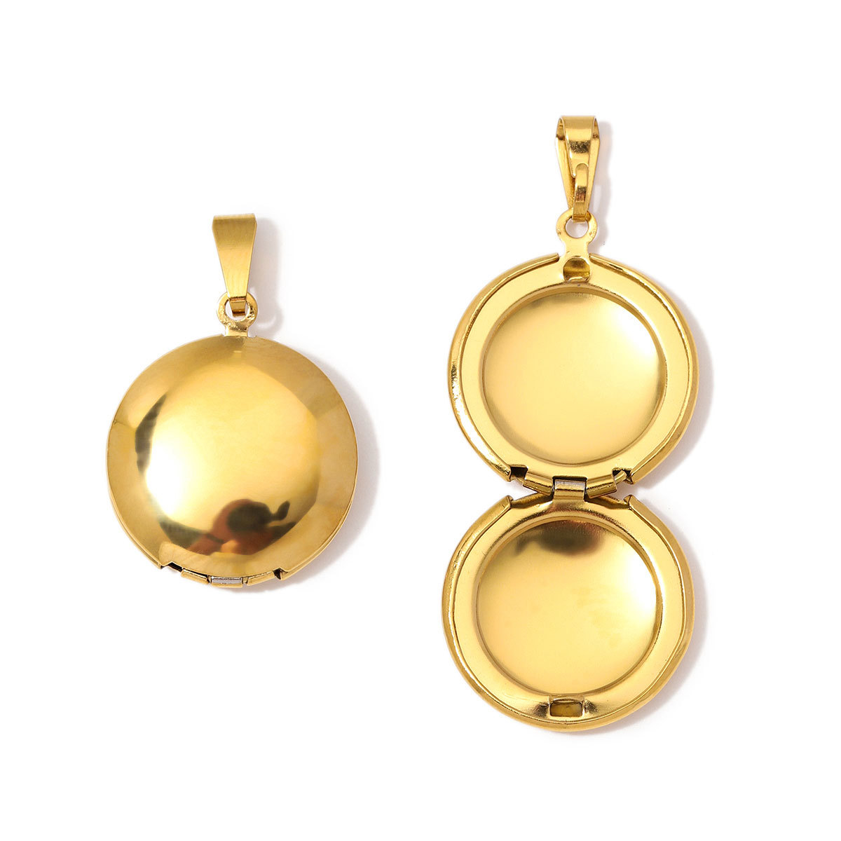 6pcs/Lot Wholesale Stainless Steel Round Oval Locket Picture Charm Rhinestone Love Heart Necklace Pendant Woman Special Gift Jewelry