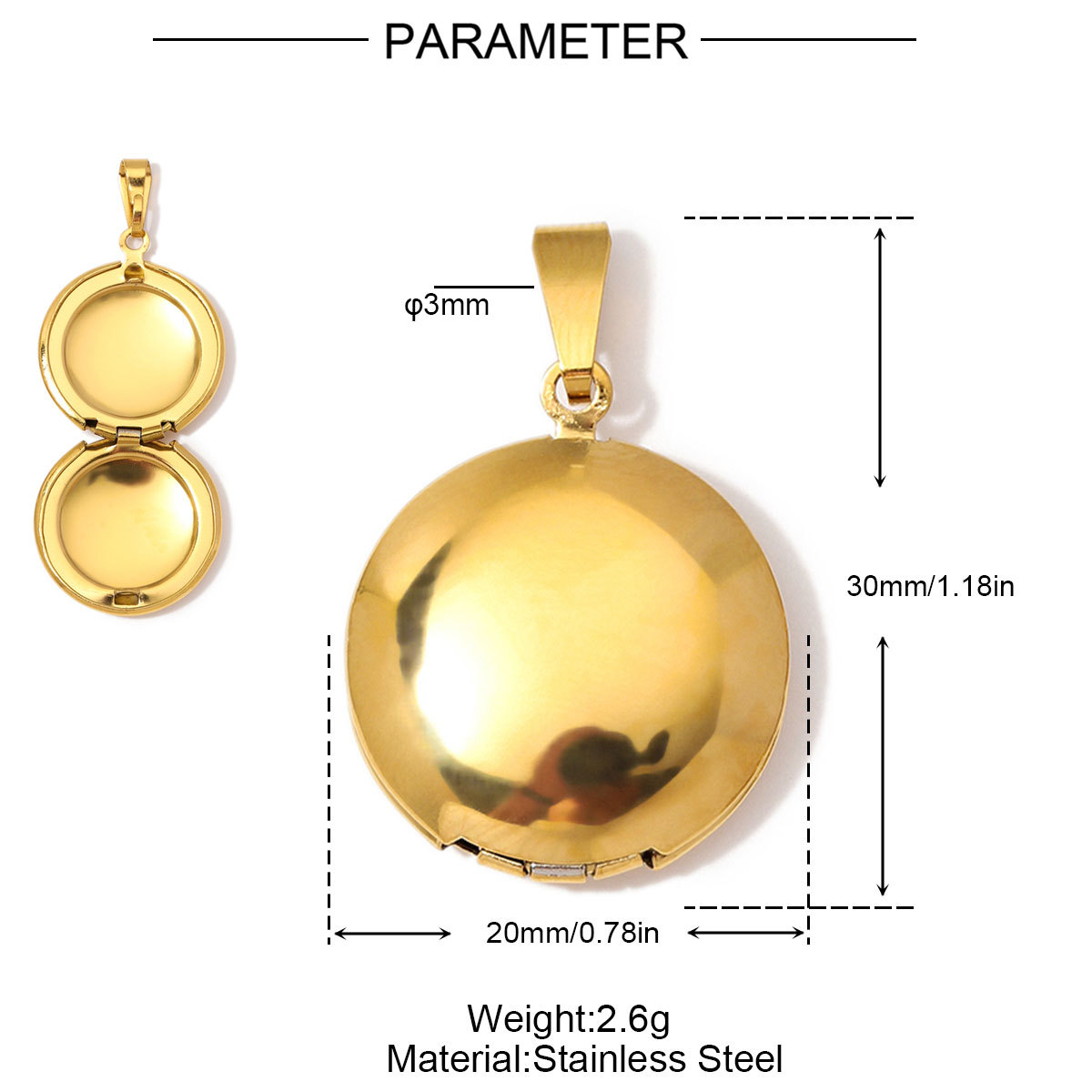 6pcs/Lot Wholesale Stainless Steel Round Oval Locket Picture Charm Rhinestone Love Heart Necklace Pendant Woman Special Gift Jewelry
