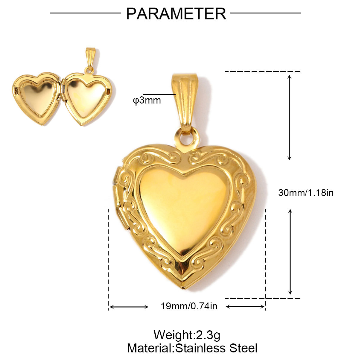 6pcs/Lot Wholesale Stainless Steel Round Oval Locket Picture Charm Rhinestone Love Heart Necklace Pendant Woman Special Gift Jewelry