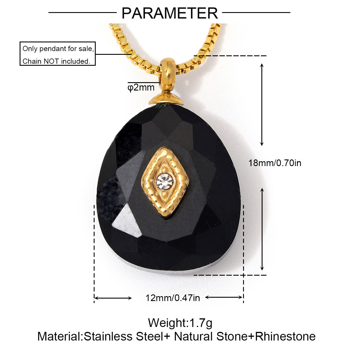 6pcs/Lot Stainless Steel Oval Natural Stone DIY Charms Turquoise Amethyst Waterdrop Necklace Pendants Woman Jewelry Wholesale