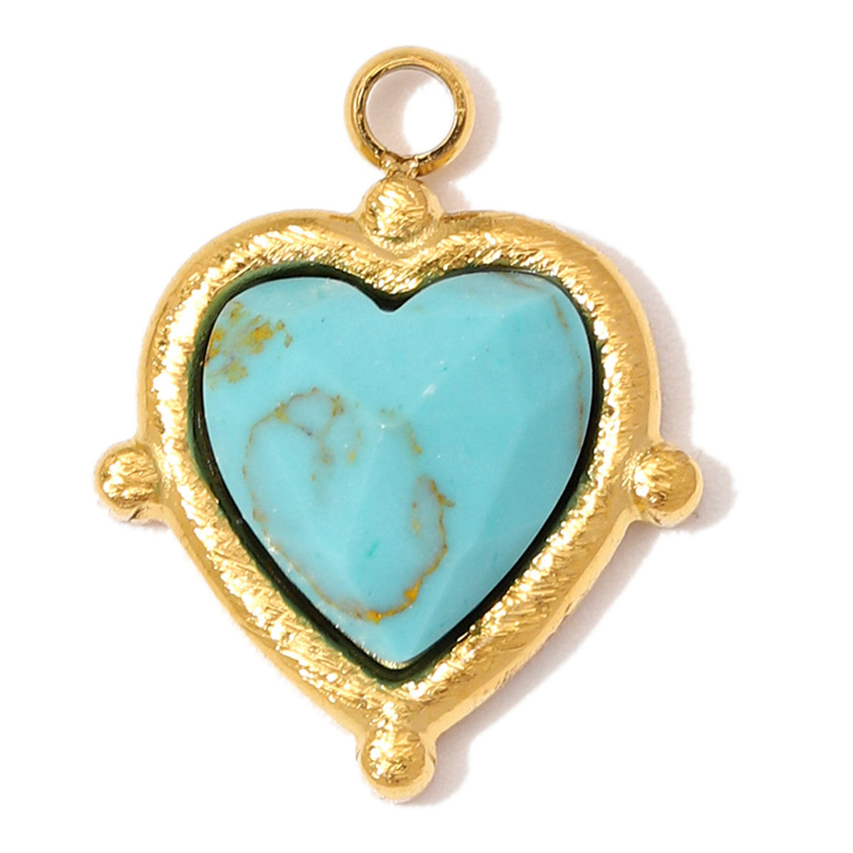 6pcs/Lot Stainless Steel Natural Stone Round DIY Charms Oval Heart African Jade Necklace Pendants Woman Rhodochrosite Jewelry