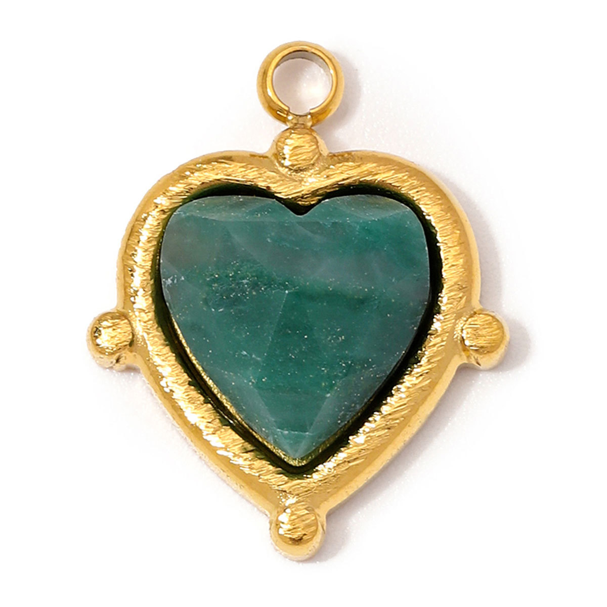 6pcs/Lot Stainless Steel Natural Stone Round DIY Charms Oval Heart African Jade Necklace Pendants Woman Rhodochrosite Jewelry