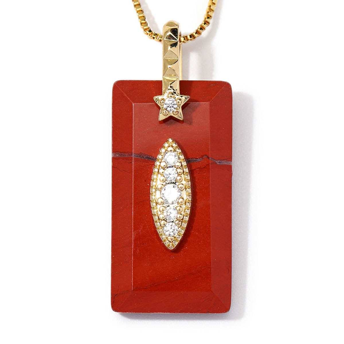 6pcs/Lot Fashion Copper Zircon Evil Eye Star DIY Charms Square Lapis Lazuli Necklace Pendants Woman Natural Stone Jewelry Wholesale